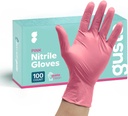 Comfy Package - 100 Count Pink Nitrile Disposable Gloves - Latex & Rubber Free, Non-Sterile Powder Free - Small