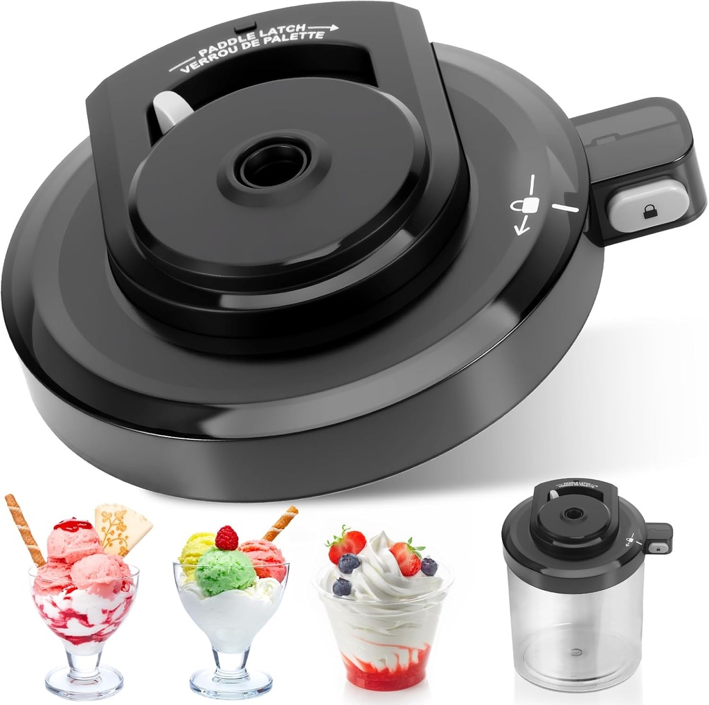 Outer Bowl Lid for Ninja Creami NC301 Series, Reusable Replacement Lid Accessory, for Ninja Creami Replacement Parts for NC299/NC301/NC300 Series Ice Cream Machines Accessories(NO Paddle)