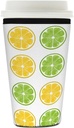 Cartoon Yellow Green Lemon Slice Reusable Iced Coffee Sleeve Neoprene Insulated Drink Holder, Washable Anti-Slip Cold Cup Sleeve for Tumblers Bottles Glasses 26-28oz