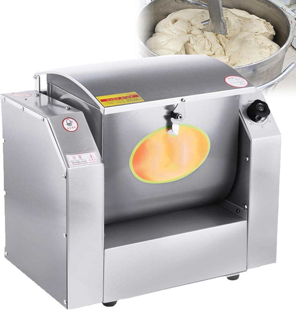 Electric Dough Mixer, Household Standard Stainless Steel Flour Mixers, Clock Rotating Kitchen Food Pastry Mixers for Pasta Pizza Dumpling Noodle Fried Dough Sticks Roll