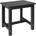 Adirondack Square Side Table,one-Tier Outdoor end Table, Patio Side Table for Pool,Porch,Backyard,Relaxing Companion (Black)
