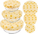 6Pcs Beeswax Bowl Covers, Reusable Bowl Covers 3 Sizes, Kitchen Storage Containers Lids for Food, Bread, Fruits and Leftover