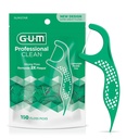 GUM Professional Clean Floss Picks - Extra Strong Shred-Resistant Floss, Easy Grip Handle - Dental Flossers for Adults - Fresh Mint Flavor, 150 Count