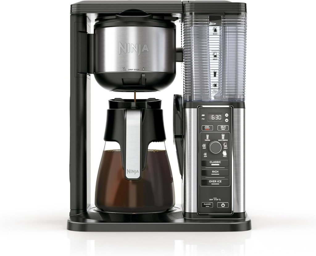 10 Cup Drip Coffee Maker, Hot & Iced Coffee, Stainless, Glass Carafe - 6 Brew Sizes: From Single Cup To Full Carafe, 24-Hour Delay Brew: Wake Up To Hot Coffee