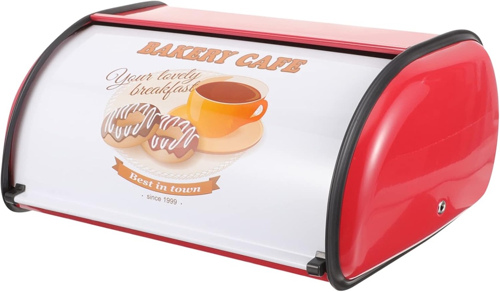 VALICLUD Metal Bread Box for Kitchen Countertop Rounded Edge Bread Holder Storage Container Fruits and Kitchenware Organization