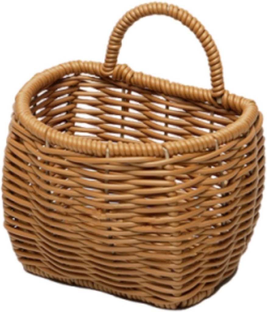 Wall Storage Basket, Woven Hanging Multifunctional Ginger Garlic Storage Box, Kitchen Ginger Garlic Wall Basket for Bathroom, S