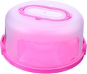 Zerodeko Reusable Cake Holder with Handle PP Cake Carrier with Locking Lid for for Cakes Cupcakes Cookies and Desserts Subtle Pink