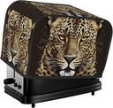 Patterned Leopard Head 2 Slice Toaster Covers Bread Machine Cover Quilted Dustproof Fingerprint Protectors Small Washable Appliance Cover Bread Maker Dust Protection Universal Size