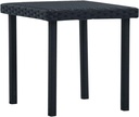 vidaXL Garden Table Black PE Rattan and Powder-Coated Steel Compact