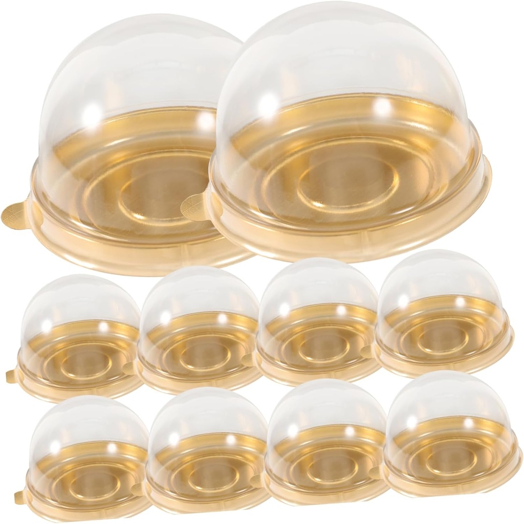 50pcs Individual Cupcake Containers Bakery Supplies Party Cupcake Boxes Packing Containers Compact Cake Boxes Mousse Holder Safe Portable