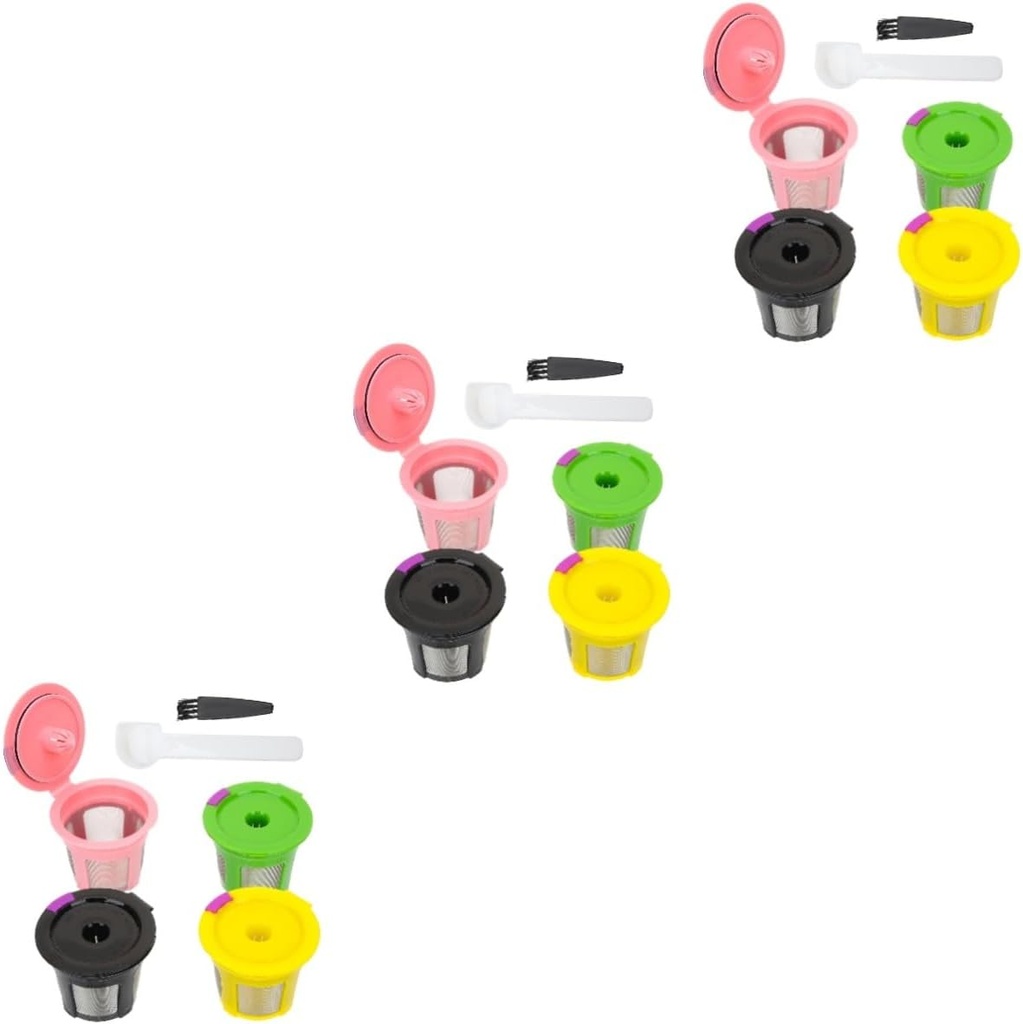 Angoily 12pcs Single Espresso Filter Basket Reusable Filter Coffee Coffee Espresso Maker Refillable Tea Strainer Lid Maker