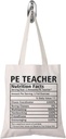 TSOTMO PE Teacher Team Physical Education Teacher Nutrition Facts Tote Bag