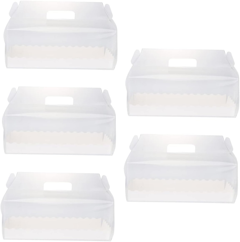 OUNONA Roll Cake Wrapping Box Set 5 Pcs Handheld Bread Containers Sandwiches Boxes Dessert Packaging Box