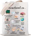 PWHAOO Homeschool Mom Tote Bag Homeschool Life Tote Bag Home School Teacher Gift Mother's Day Gift