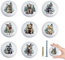8Pack1.5 Jungle Animals Ceramic Cabinet Knob Safari Animals Kids Cabinet Room Dresser Drawer Handle Pulls
