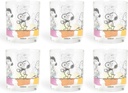 Excelsa Peanuts Set of 6 Water Glasses, Capacity 250 ml, Glass, Peanuts Decoration