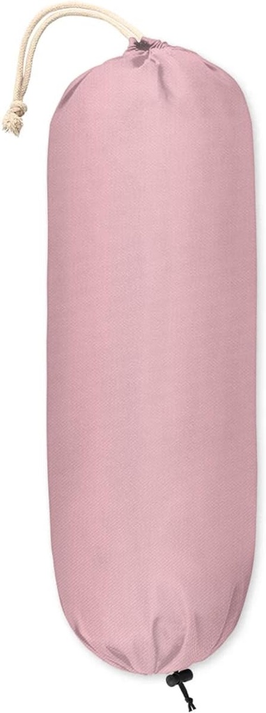 Pink Plastic Bag Holder Pink Grocery Bag Storage Dispenser Washable Hanging Shopping Bags Carrier Reusable Wall Mount Trash Bag Organizer for Kitchen Pantry