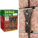 Brick Hook Clips for Hanging Outdoors, Brick Hangers for Brick Wall Hanging No Drill and Nails, Heavy Duty Brick Siding Clips Wall Hangers Fits Standard Brick 2-1/4" to 2-3/8" in Height (24, Standard)