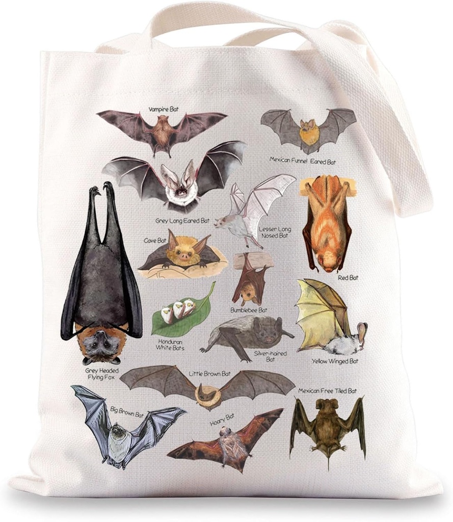 G2TUP Bat Tote Bag - Bat Lover Night Shopping Bag Themed Gifts