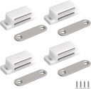 Cabinet Magnetic Catch - 4 Pack Cabinet Door Magnetic Latch for Cupboards Drawers Closet Doors and Shutters (White)