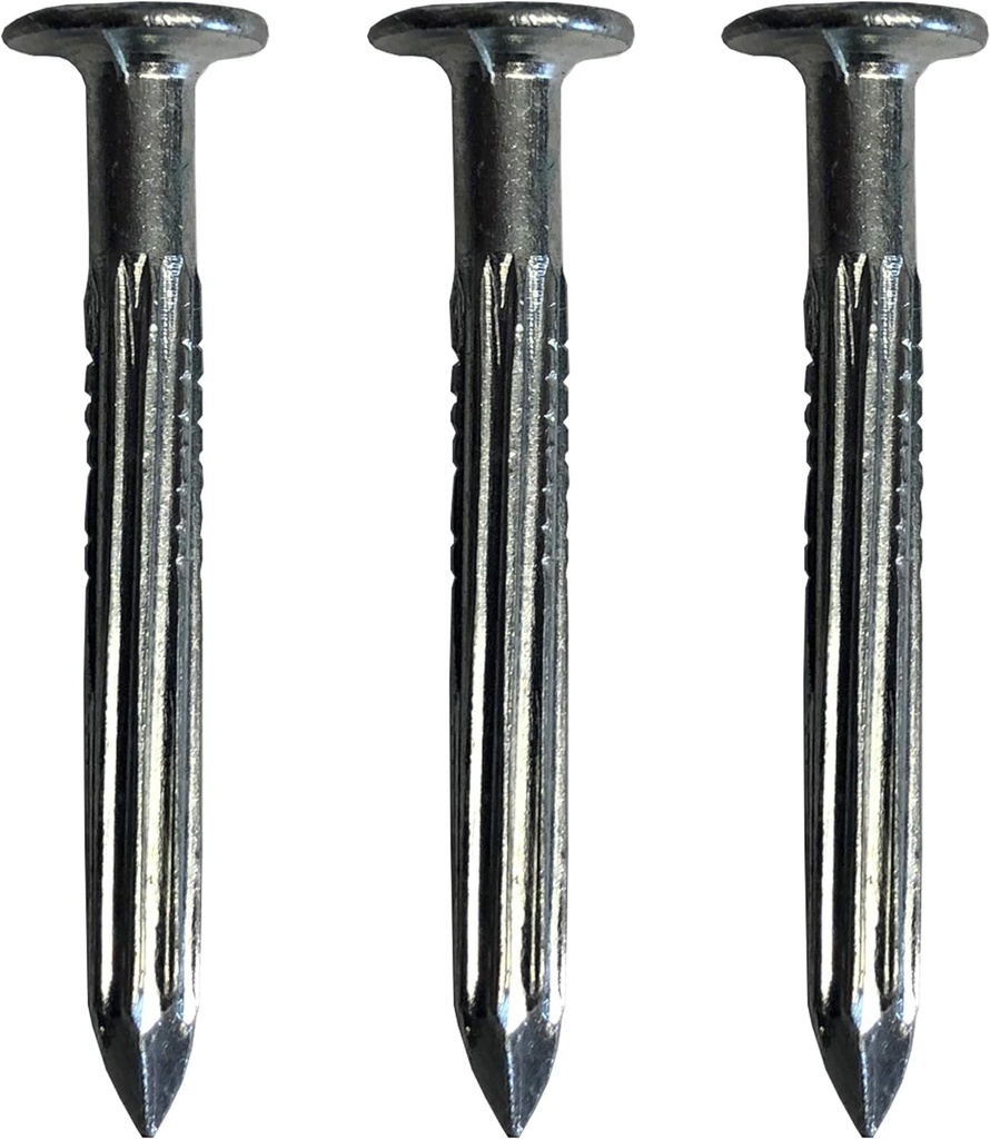 1” – Fluted Hardened Concrete Masonry nails – High strength Cut Carbon steel pointed nails for, cinder block, concrete walls, cement board – 1 in (25mm) Length (100)