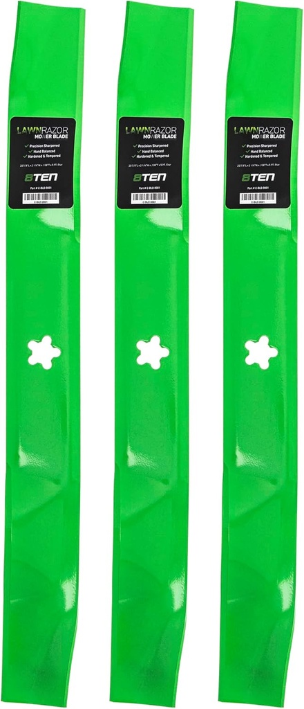 8TEN LawnRAZOR Blade Set for Husqvarna MZ6128 FD61M 522795901 532134149 61 Inch Deck (Mulching) 3 Pack