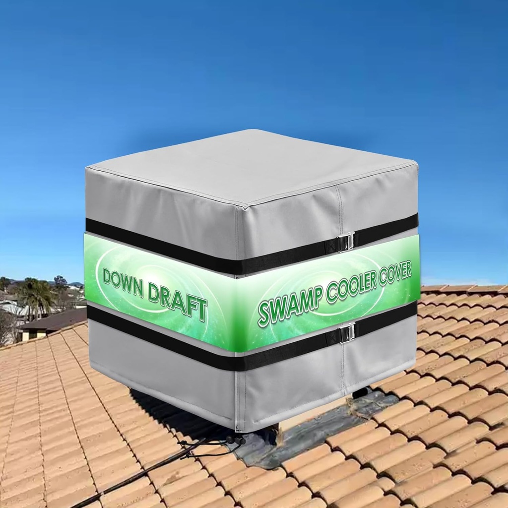 Down Draft Swamp Cooler Cover, Heavy Duty Down Draft Evaporative Cooler Cover, Waterproof Evaporative Cooler Down Discharge Covers, 28"W x 28"D x 34"H