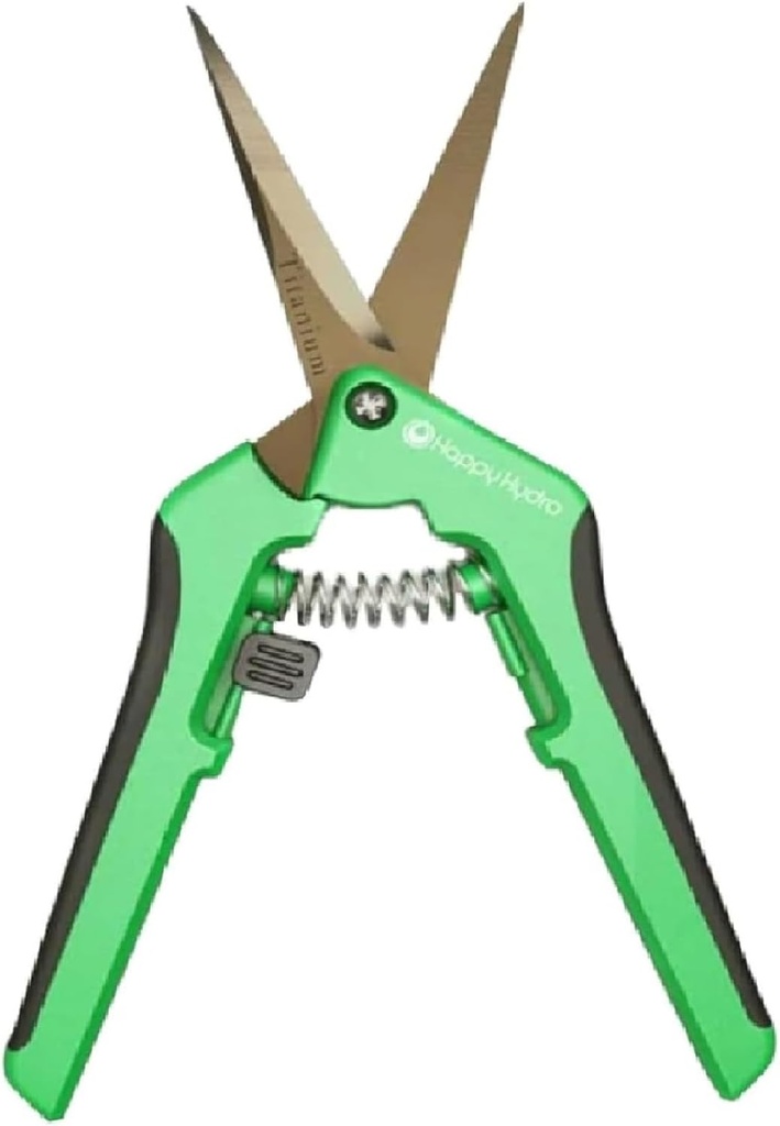 Happy Hydro Trimming Scissors - Straight Tip - Titanium Coated Blades with Spring-Loaded Comfort Grip Handles - 1 Pack