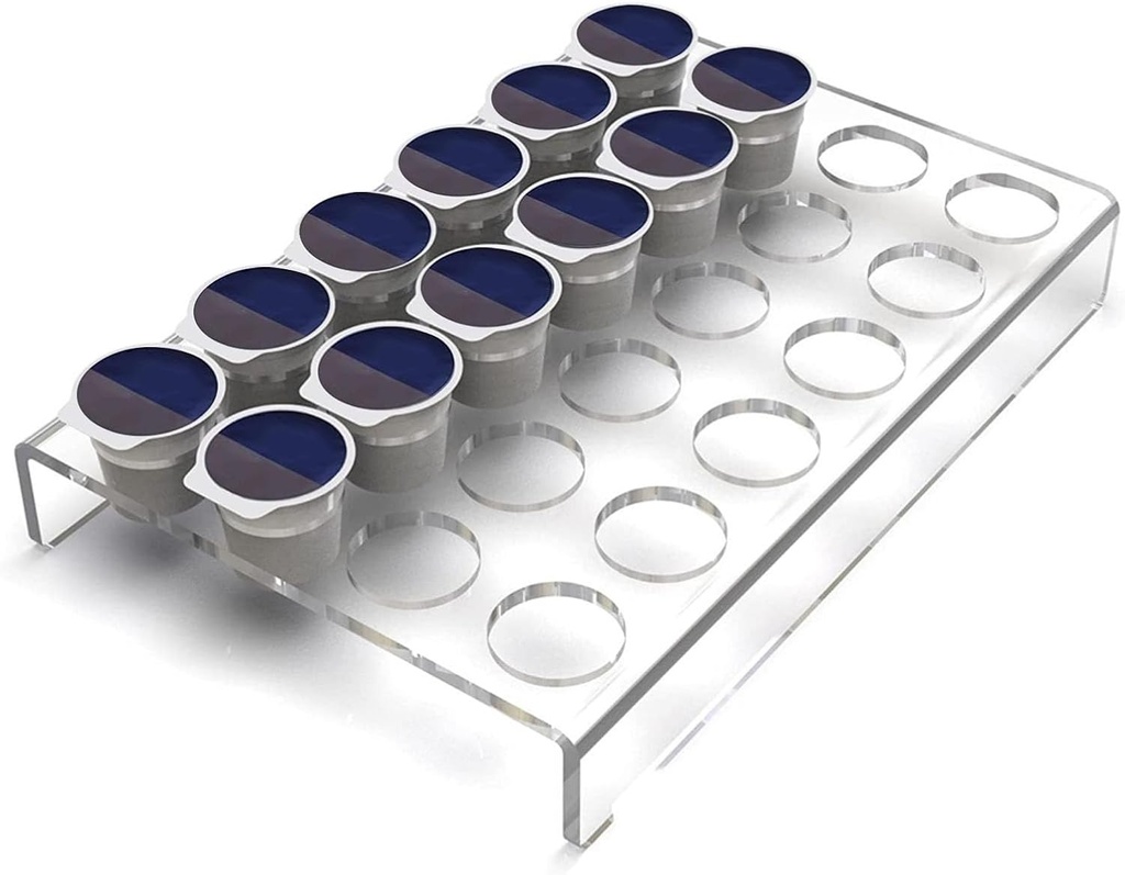 Coffee Pod Drawer Holder Storage Tray Coffee Capsule Organizer Clear Acrylic U Shape Holds 24 Pods for Kitchen Countertop Drawer