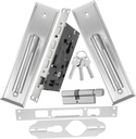 Modern Stainless Steel Door Handle Lock Set Polished Finish Easy Install Indoor Privacy Lever with Keys for Home Entry and Bedrooms