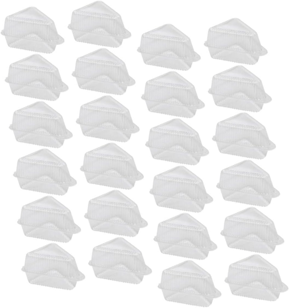 50pcs Clear Cake Carrier Cheese Slice Container Lightweight Storage Box for Pies and Desserts for Parties and Events