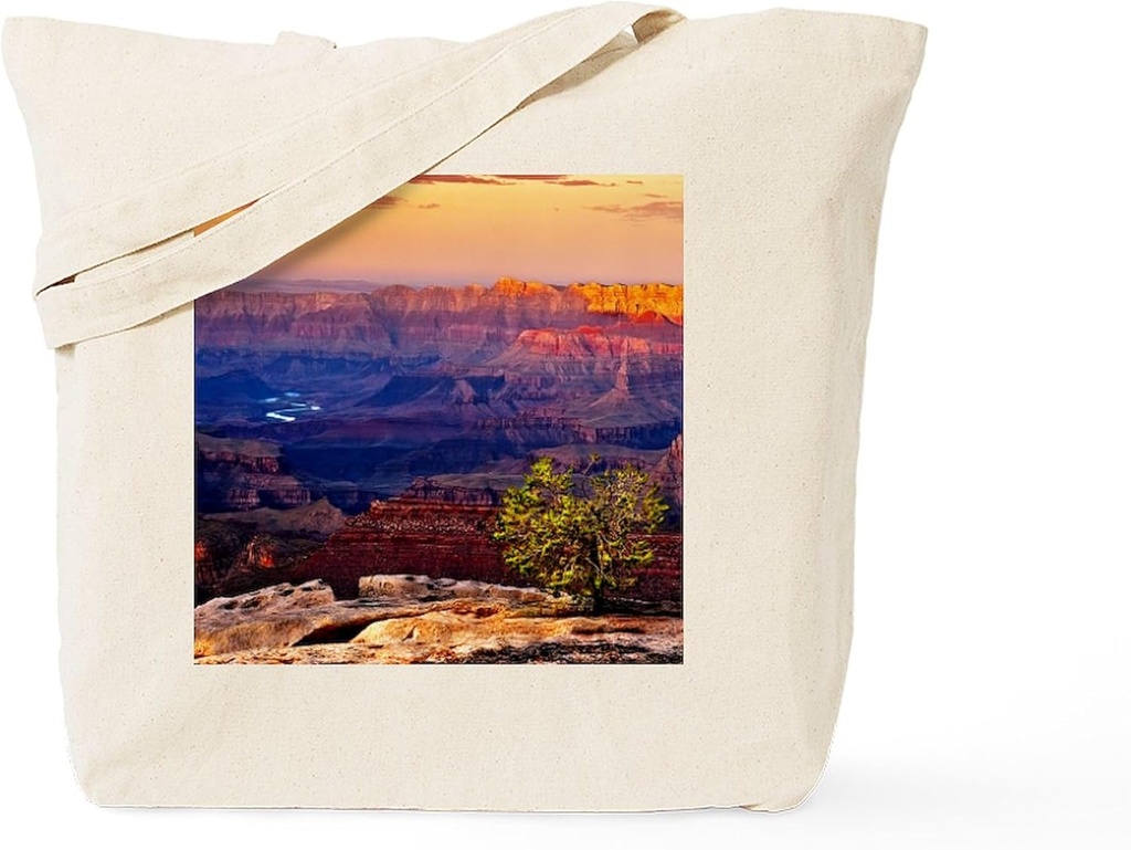CafePress Grand Canyon Sunset Tote Bag Reusable Natural Beige Canvas Shopping Bag
