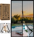 Magnetic Screen Door Mesh Curtain Fits Door Size 36" x 96",Actual Screen Size 38" x 97",Keeps Bugs Out Temporary Door Sliding - Self Sealing Magnets pet Screen for Door Black