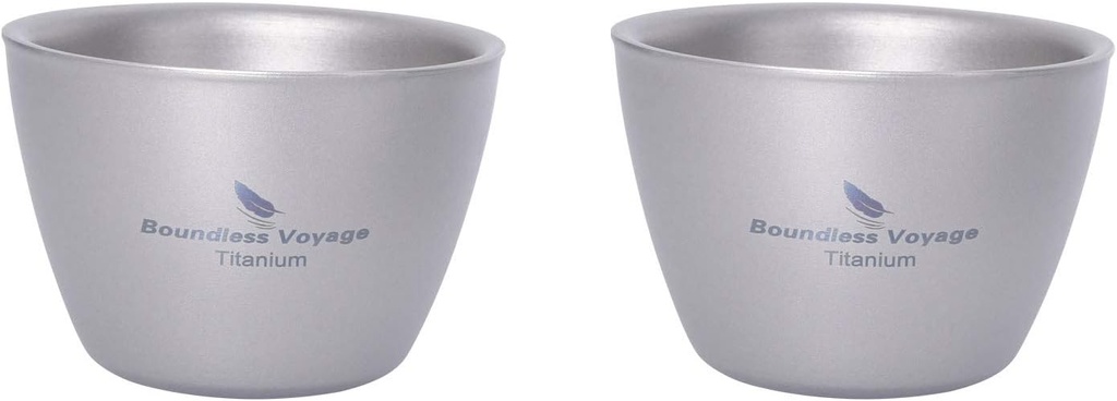 Boundless Voyage 40ML Titanium Wine Tea Cup Double-Wall Sake Whiskey Mug for Outdoor Camping Hiking Picnic Ti3089D