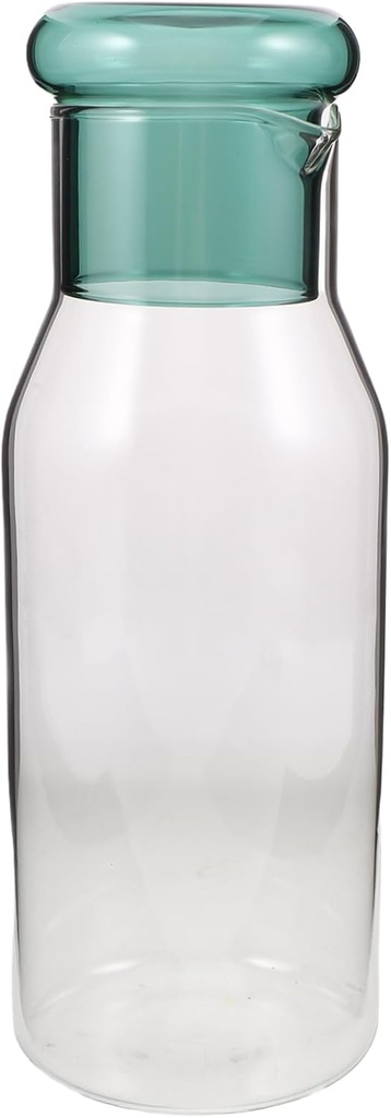 BESTYASH Elegant Glass Pitcher Bedside Iced Tea Carafe Fridge Hot Water Jug Juice Bottle Multi-use User-friendly