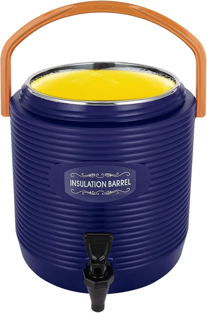 13L/3.43Gallon Stainless Steel Insulated Beverage Dispenser Hot and Cold Drink Dispenser with Faucet Large Capacity Insulated Container for Hotels, Restaurants, Cafes, Beverage Shops-Blue