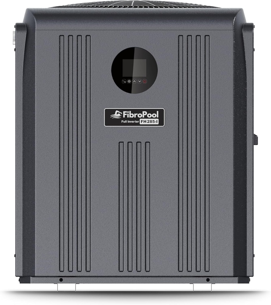 FibroPool Swimming Pool Heat Pump – Full Inverter Electric Heater – FH285-i for Pools up to 17,500 Gallons – for Above Ground and inground Pools and Spas – High Efficiency, No Gas or Propane Needed