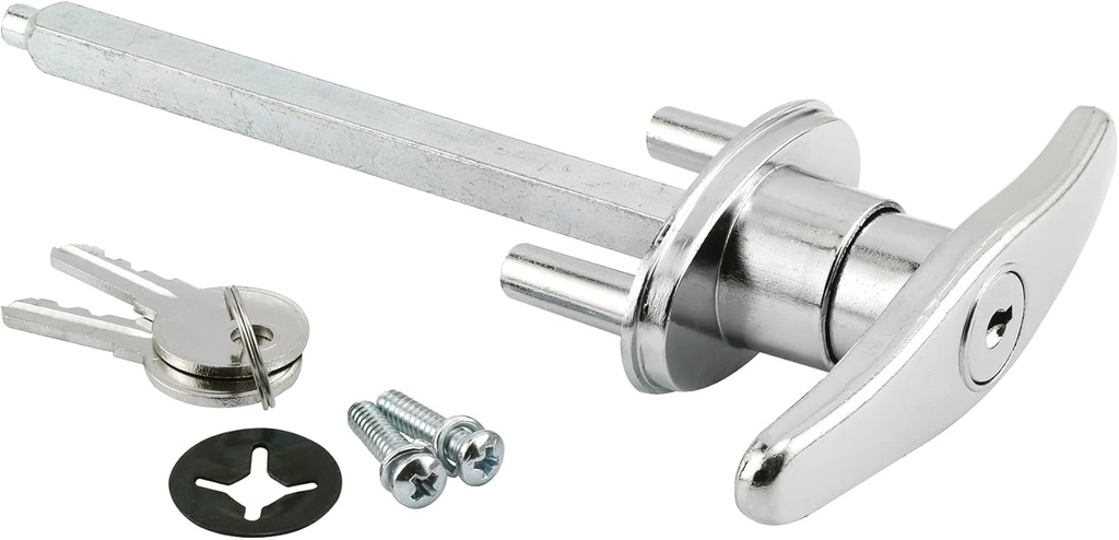 Prime-Line GD 52169 Keyed T-Handle, 5/16 In. x 4-5/8 In. Square Shaft, Diecast Construction, Chrome