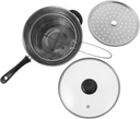 Single Handle Deep Fryer Pot Steamer Plate Lid Small Saucepan for Pasta Making Tools Stockpot Random Style