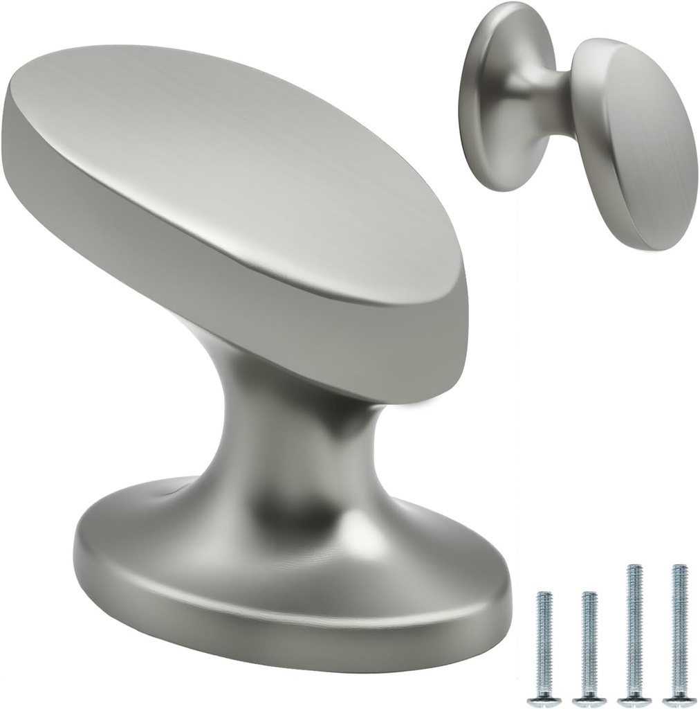 10 Pack Cabinet Knobs Brushed Nickel Solid Zinc Alloy Drawers Dresser Knobs Modern Kitchen Cupboard Bathroom Furniture Hardware