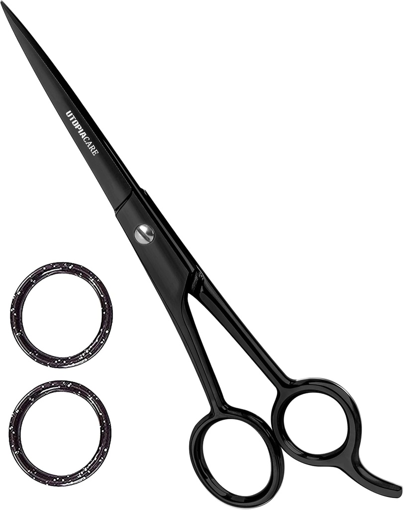 Utopia Care Hair Cutting and Hairdressing Scissors 6.5 Inch, Premium Stainless Steel shears with smooth Razor & Sharp Edge Blades, for Salons, Professional Barbers, Black