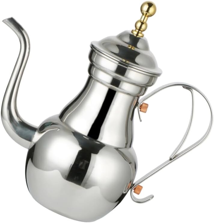 VOSAREA Stainless Pot Filter Multi-functional Arabic Court Design for Home Use Capacity Easy to Carry for Brewing Coffee Tea Water