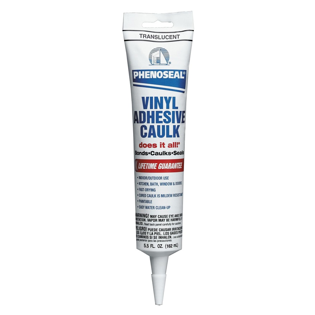 Phenoseal Does It All Vinyl Adhesive Caulk, Translucent, 5.5 oz (7079807027)