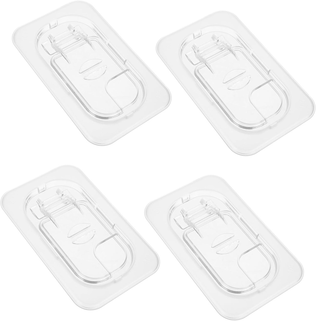 PRETYZOOM 4pcs Reusable Condiment Cups Sauce Containers Lids Plastic Food Cover Pan Lid