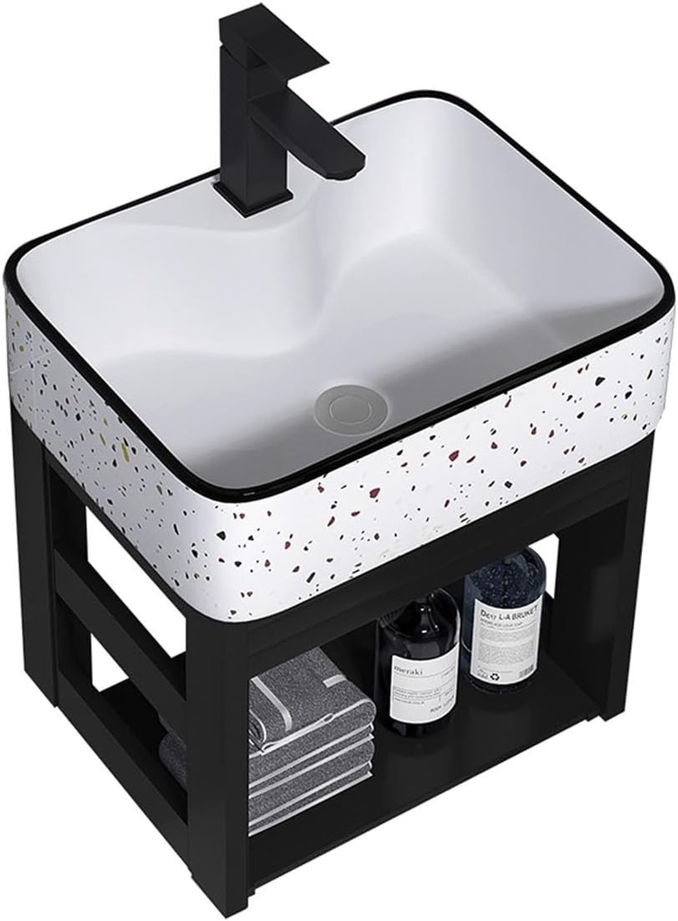 Wall Mount Sink Corner Bathroom Vanity Cabinet and Sink，with Bathroom Cabinet Freestanding Storage Vanity for Small Space Wall Mounted Floating Cabinet (Size : 40x37x48cm)