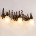 TOCHIC Rustic Bathroom Vanity Light Over Mirror, 3 Lights Farmhouse Bathroom Light Fixtures, Western Moose Sconces Bath Vanity Wall Lighting for Mirror Cabinets, Powder Room, Living Room, 24" L