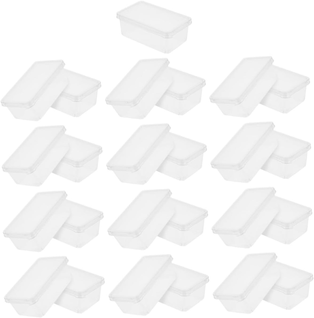 PartyKindom 25pcs Clear Dessert Box with Lid Transparent Tiramisu and Mousse Cake Carrier for Parties and Home Storage Stackable Containers for and Pastries