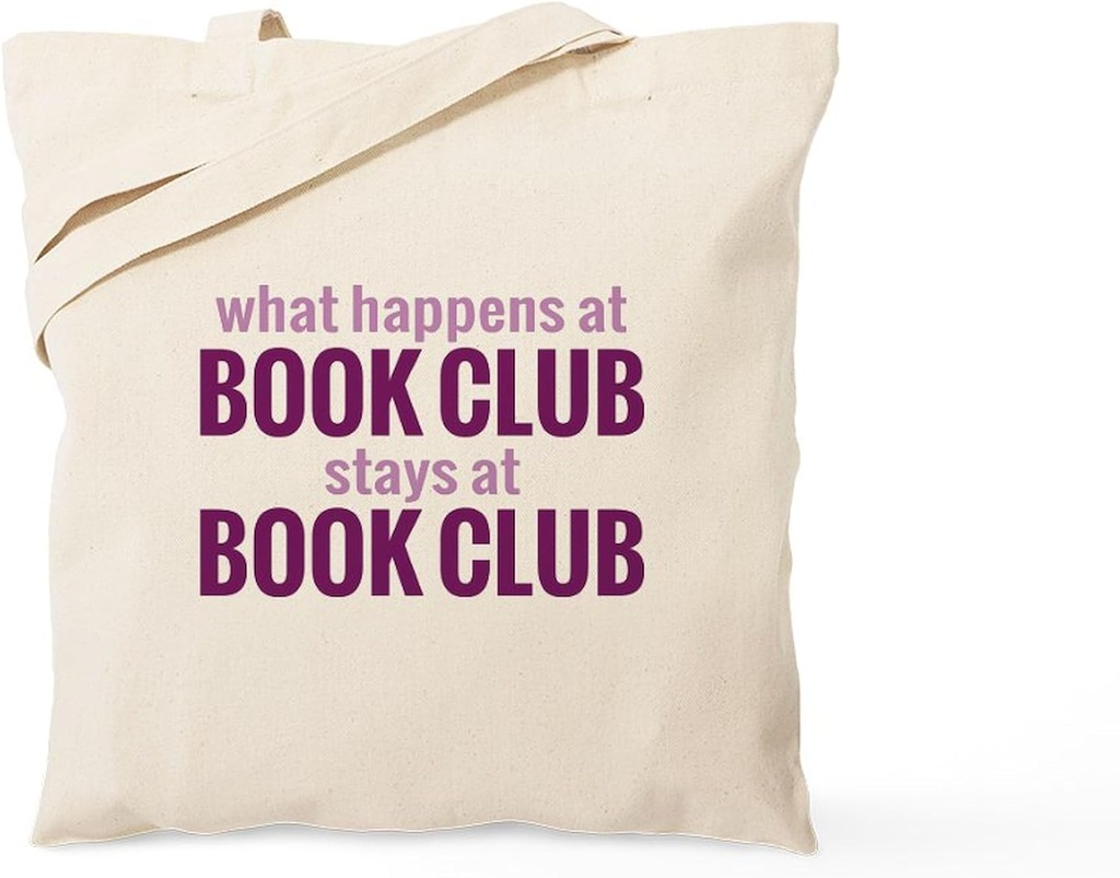 CafePress What Happens At Book Club Tote Bag Reusable Natural Beige Canvas Shopping Bag
