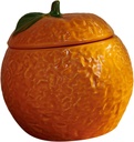 Cabilock Orange Shaped Ceramic Candy Jar with Airtight Lid Cute Kitchen Canister for Tea Storage and Snack Organization Food Grade Ceramic Container with Sealing Lid for Freshness and
