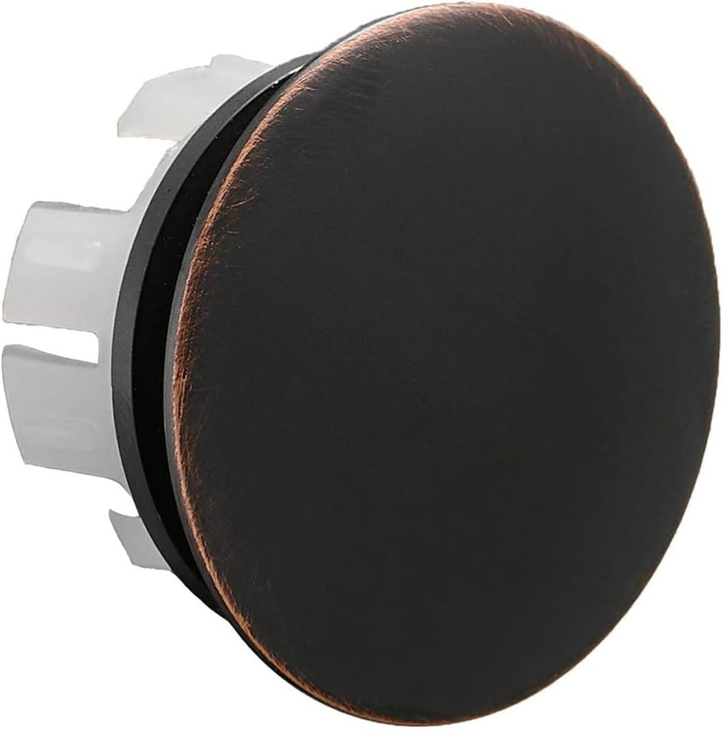 Sink Basin Trim Overflow Cover Fits Overflow Holes Approximately 0.85 inch Oil Rubbed Bronze Brass Insert in Hole Round Caps Bathroom Vanity Sink Rings